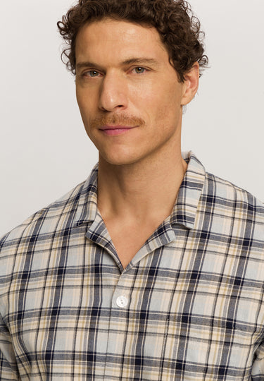 Cozy Comfort Cotton Flannel Button Front Pajama Set | Cardamom Check 75724-3042